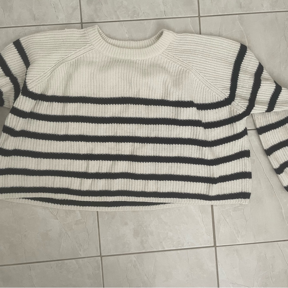 H&M Black and White Striped Sweater